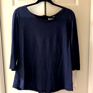 Top in navy blue 100% cotton, 3/4 sleeves so stylish